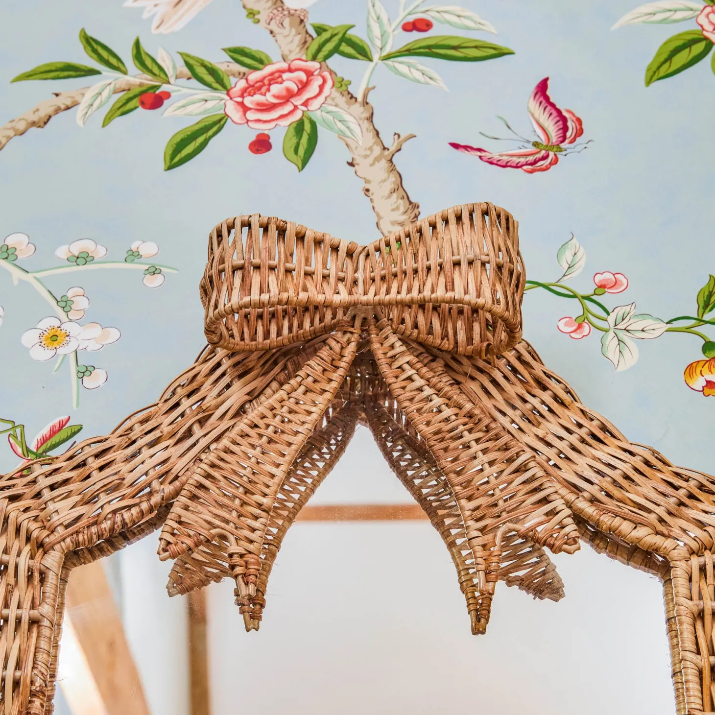 Small Celine Bow Rattan Mirror