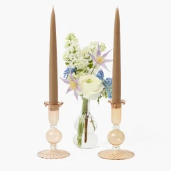 Small Eden Chestnut Candle Holder (Pair)