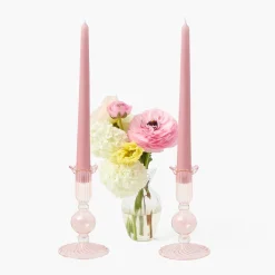 Small Eden Pink Candle Holder (Pair)