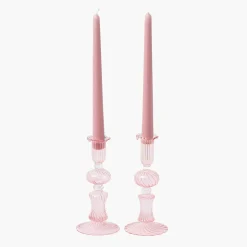 Small Gisele Pink Candle Holder (Pair)
