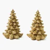 Small Gold Glitter Christmas Tree (Pair)