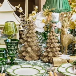 Small Gold Glitter Christmas Tree (Pair)