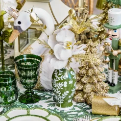 Small Gold Glitter Christmas Tree (Pair)