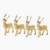 Small Gold Glitter Reindeer (Set of 4)