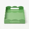 Small Green Lacquer Scalloped Tray