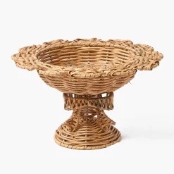 Small Luciana Bow Rattan Scalloped Bowl