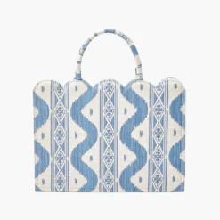 Small Mrs. Alice Tote Bag (Blue Ikat)