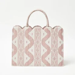 Small Mrs. Alice Tote Bag (Pink Ikat)