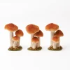 Small Orange Velvet Mushrooms (Set of 3)