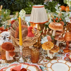 Small Orange Velvet Mushrooms (Set of 3)