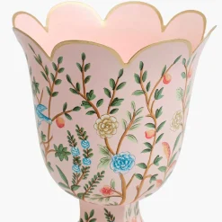 Small Pink Chinoiserie Tole Urn Vase