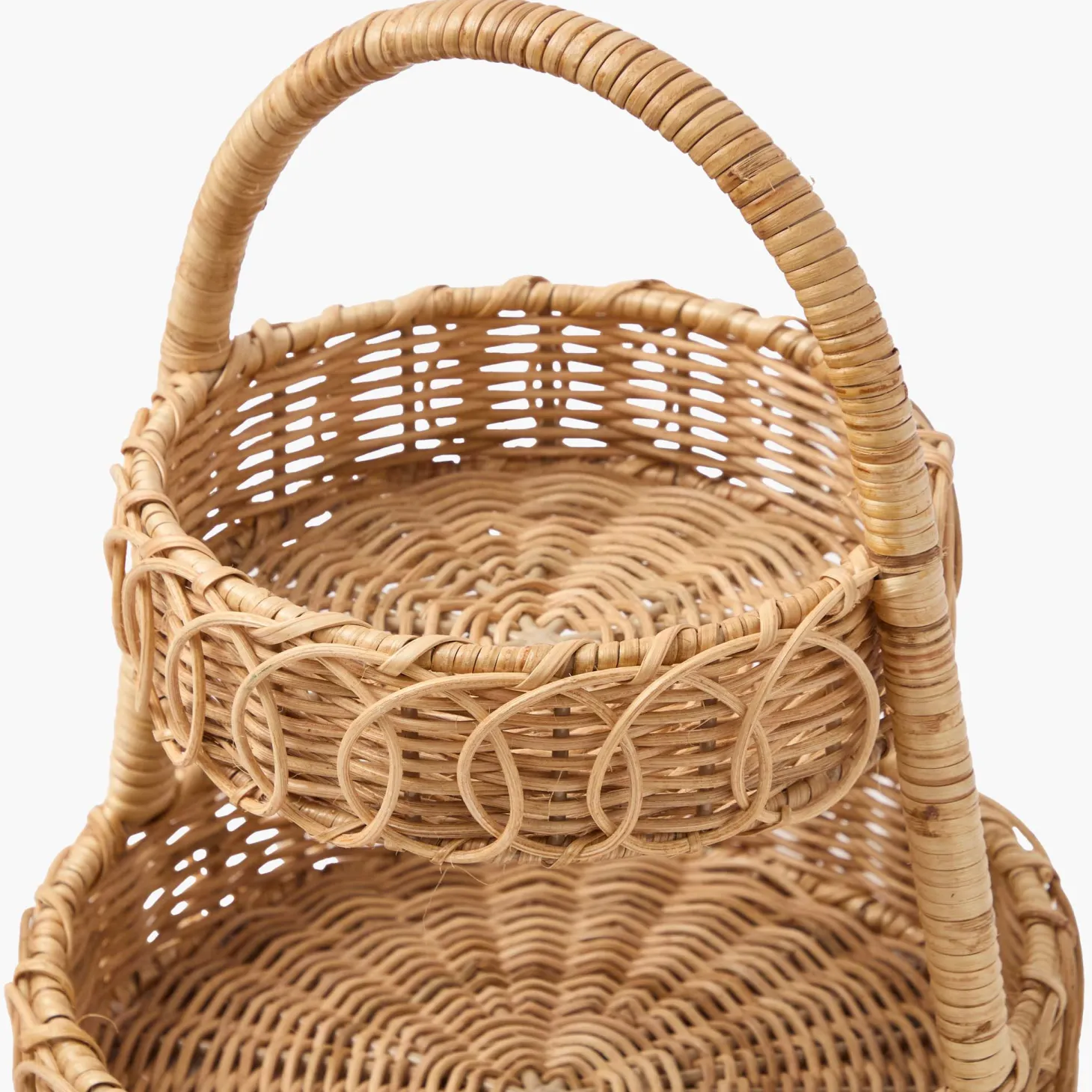 Small Rattan Two Tiered Stand