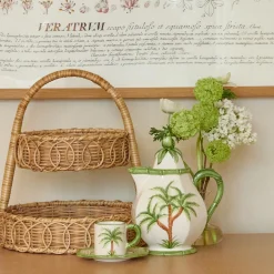 Small Rattan Two Tiered Stand
