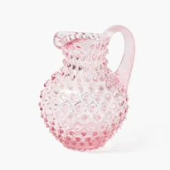 Small Rose Pink Hobnail Jug