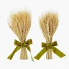 Small Wheat Sheaf with Green Velvet Bow (Pair)
