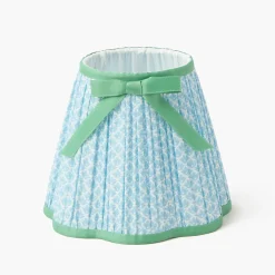 Soft Blue & Green Lotus Bow Lampshade (18cm)