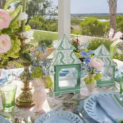Soft Blue Lace Dinner & Starter Plates (Set of 8)