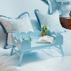 Soft Blue Lacquer Breakfast Tray