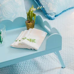 Soft Blue Lacquer Breakfast Tray
