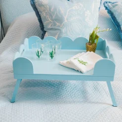 Soft Blue Lacquer Breakfast Tray