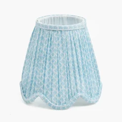 Soft Blue Lotus Deep Scalloped Lampshade (14cm)