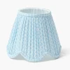 Soft Blue Lotus Deep Scalloped Lampshade (18cm)