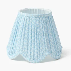 Soft Blue Lotus Deep Scalloped Lampshade (18cm)