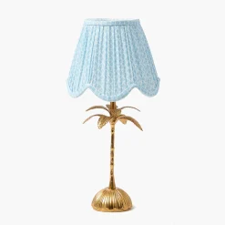 Soft Blue Lotus Deep Scalloped Lampshade (18cm)