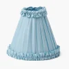 Soft Blue Silk Frilled Lampshade (18cm)