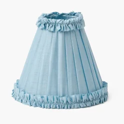 Soft Blue Silk Frilled Lampshade (18cm)
