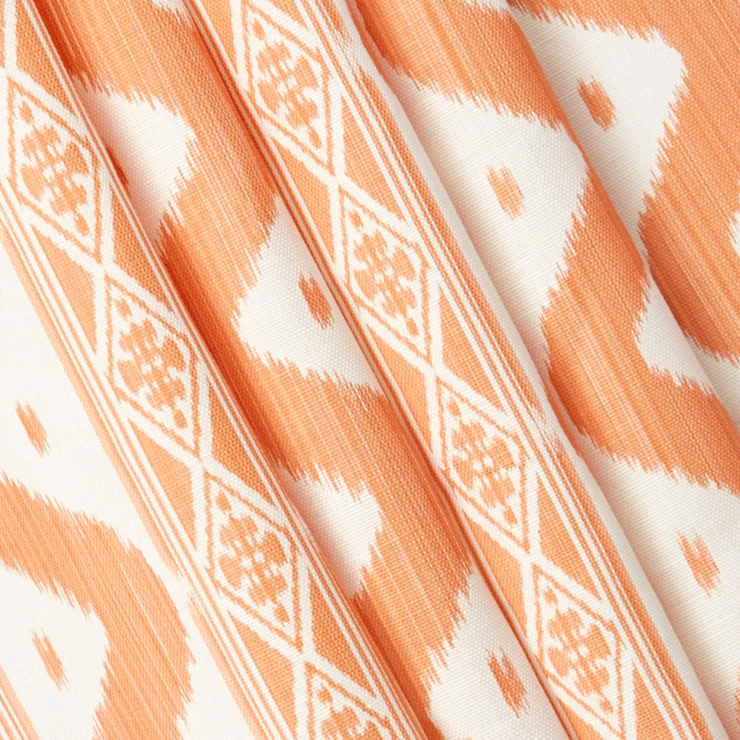 Soft Coral Ikat Stripe Fabric