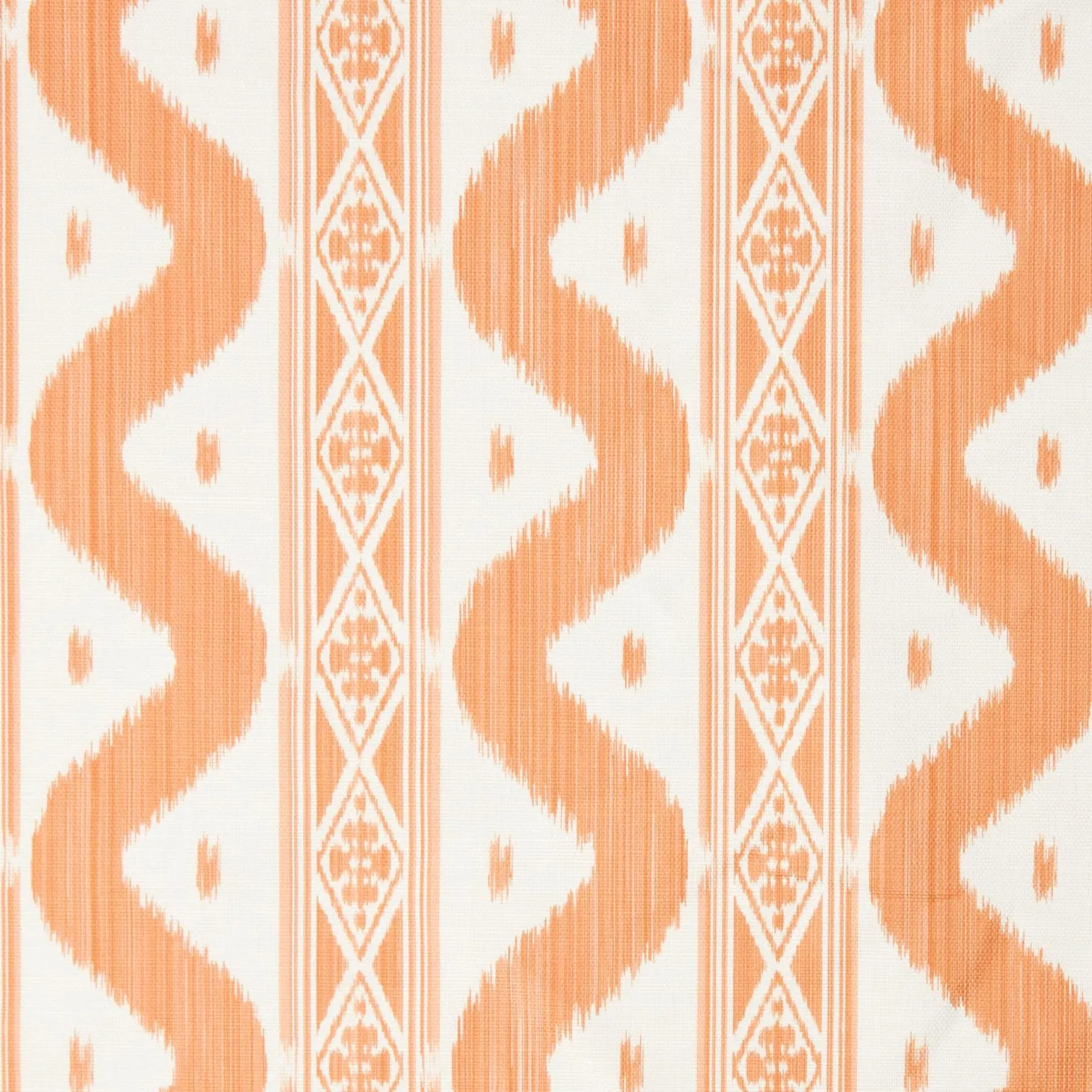 Soft Coral Ikat Stripe Fabric