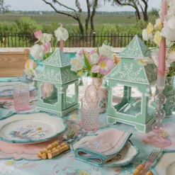 Soft Green Chinoiserie Pagoda Lantern