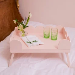 Soft Pink Lacquer Breakfast Tray