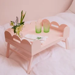 Soft Pink Lacquer Breakfast Tray