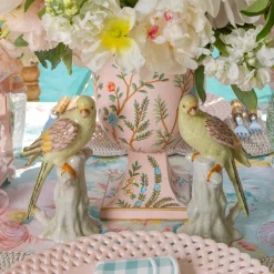 Soft Yellow Porcelain Parrot (Pair)
