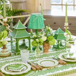 Spring Green Lotus Bow Lampshade (18cm)
