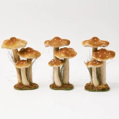 Tall Caramel Velvet Mushrooms (Set of 3)