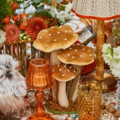 Tall Caramel Velvet Mushrooms (Set of 3)
