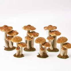 Tall Caramel Velvet Mushrooms (Set of 3)