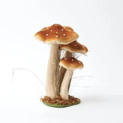 Tall Caramel Velvet Mushrooms (Set of 3)
