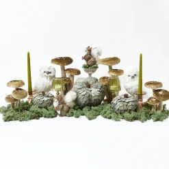 Tall Green Velvet Mushrooms (Set of 3)