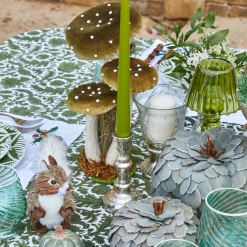 Tall Green Velvet Mushrooms (Set of 3)