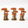 Tall Orange Velvet Mushrooms (Set of 3)