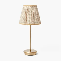 Tall Rechargeable Lamp & Putty Lotus Shade (18cm)