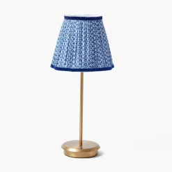 Tall Rechargeable Lamp with Cobalt Lotus Shade (18cm)