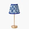 Tall Rechargeable Lamp with Cobalt Ikat Shade (18cm)