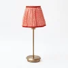 Tall Rechargeable Lamp with Orange Lotus Shade (18cm)