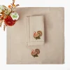 Taupe Embroidered Turkey Linen Napkins (Set of 4)