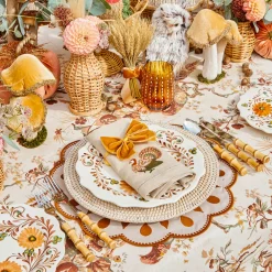 Taupe Embroidered Turkey Linen Napkins (Set of 4)